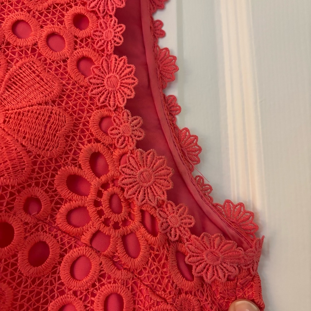 Kate Spade Shore Thing Lace Shift Dress Sleeveless Coral Peach Sherbet 8 Spring - Picture 7 of 11
